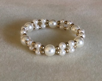 Pearl Bracelet, Pearl  Beads Bracelet, Elastic Easy Fits,Woman,Girl,Nice Gift, Stretch  Inspired Faux Pearl Bracelets for Wedding