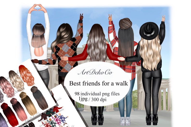 Best friends clipart Afro girls clipart Bff clipart Besties clipart Soul sisters clipart Friends clipart