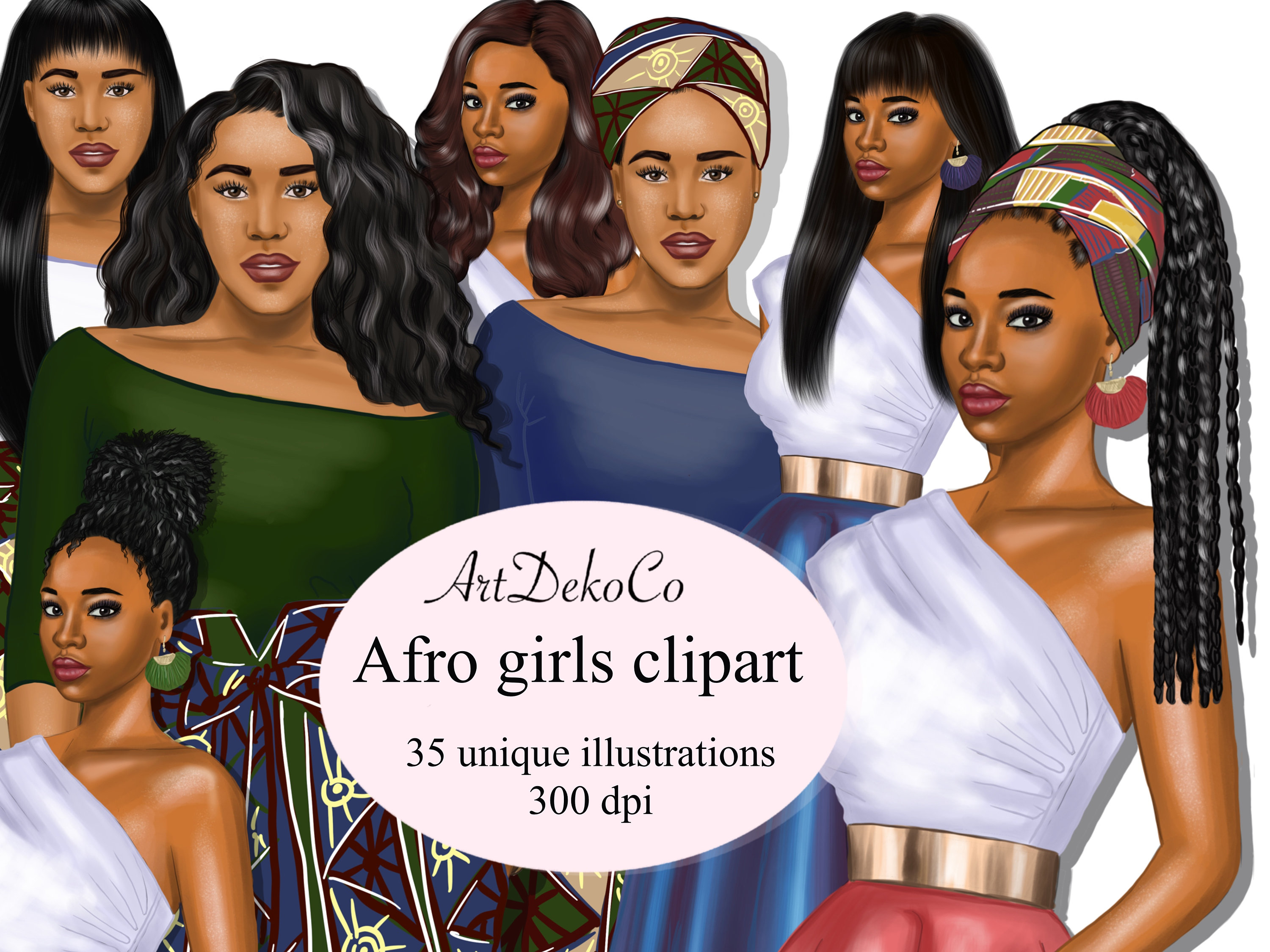 African Female Clipart African Fashion Fashionable Clipart Etsy