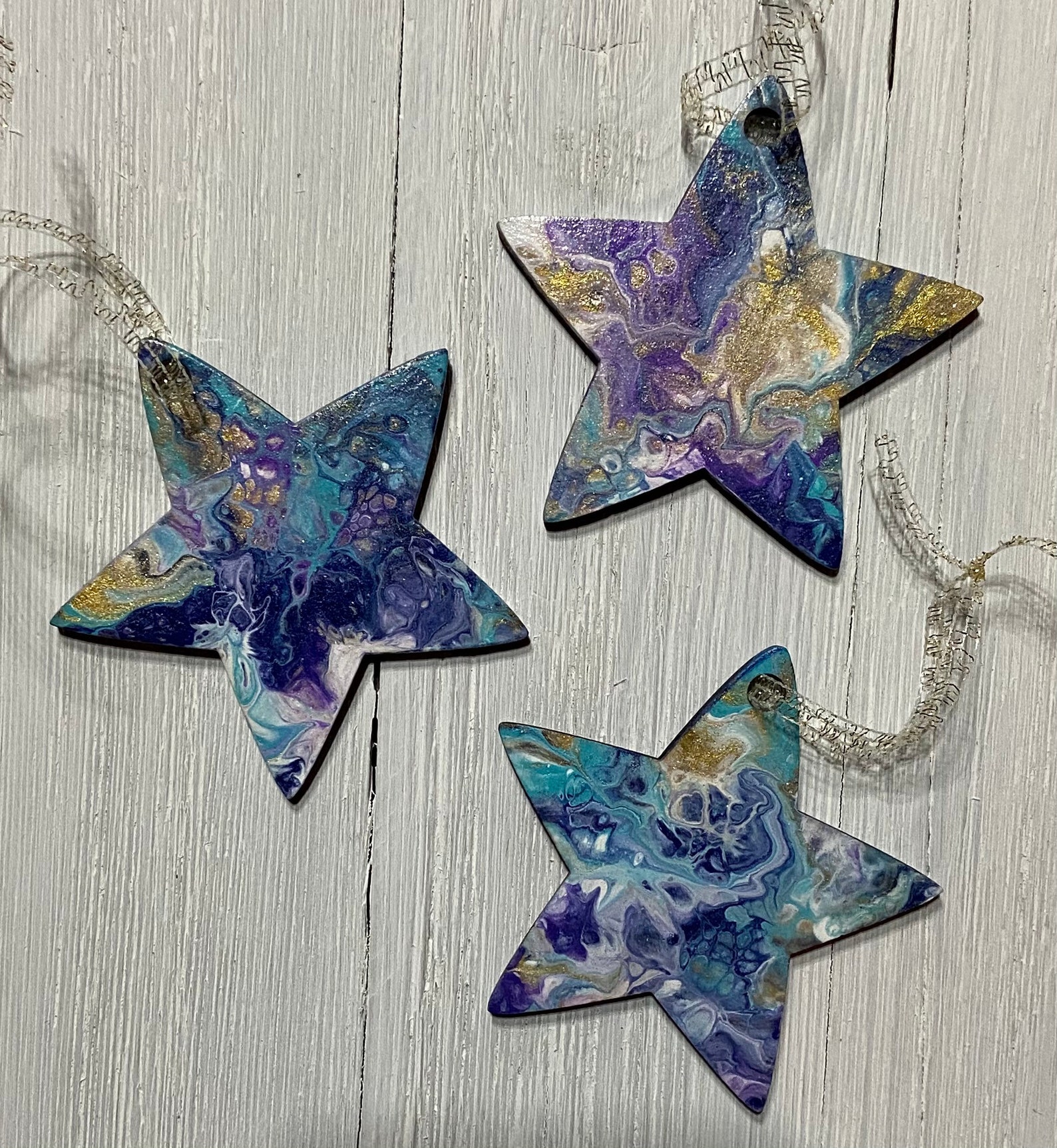 Star Ornaments 6 pack Etsy