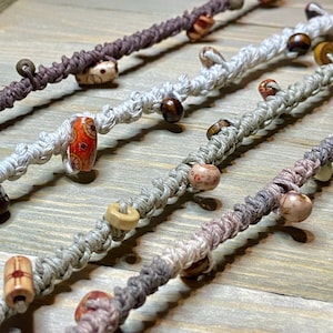 Beaded Hemp Hair Wraps- 4pk