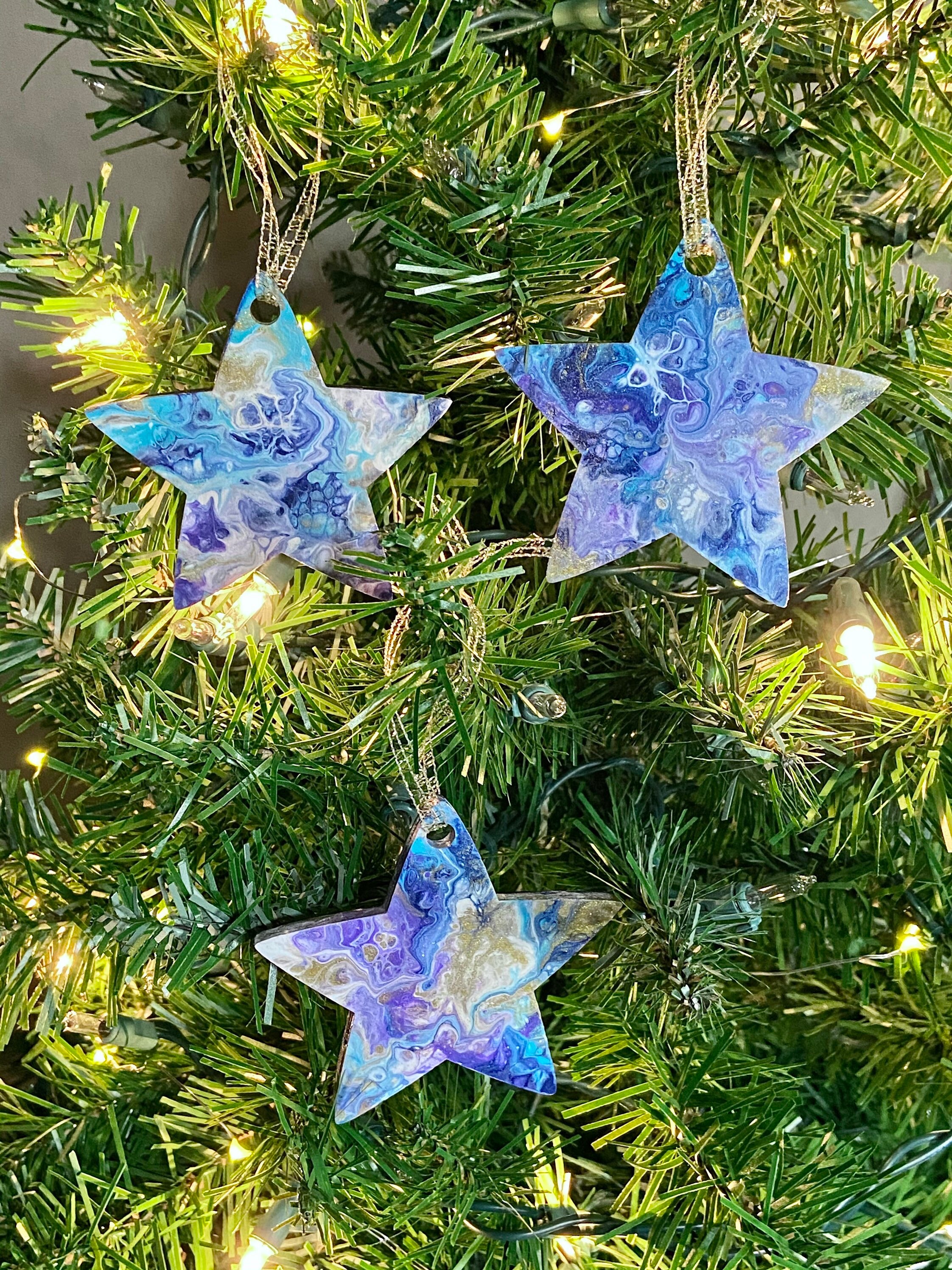 Star Ornaments 6 pack Etsy