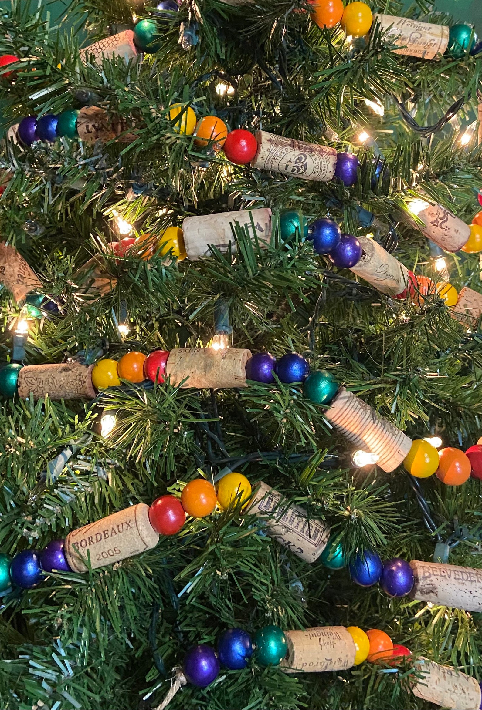 Rainbow Cork Garland Etsy