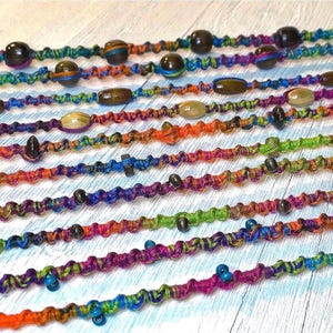 Rainbow Beaded Hair Wraps- 10pk