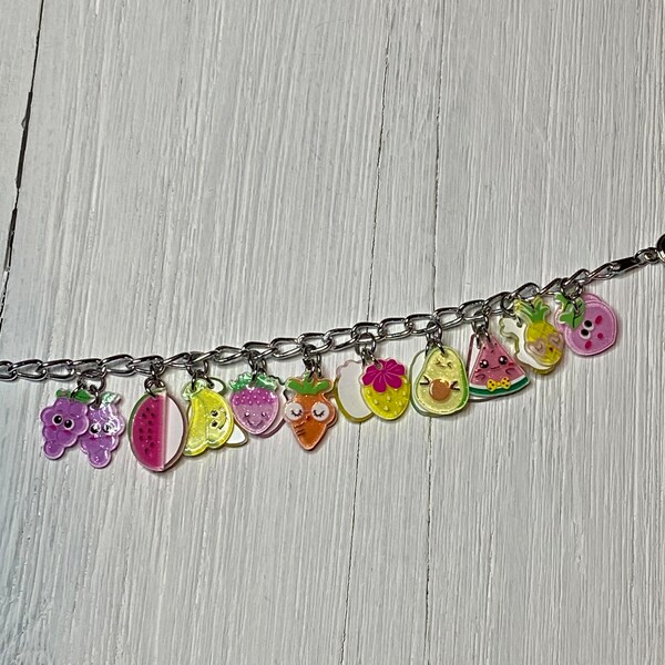 Fruit Charm Bracelet Etsy