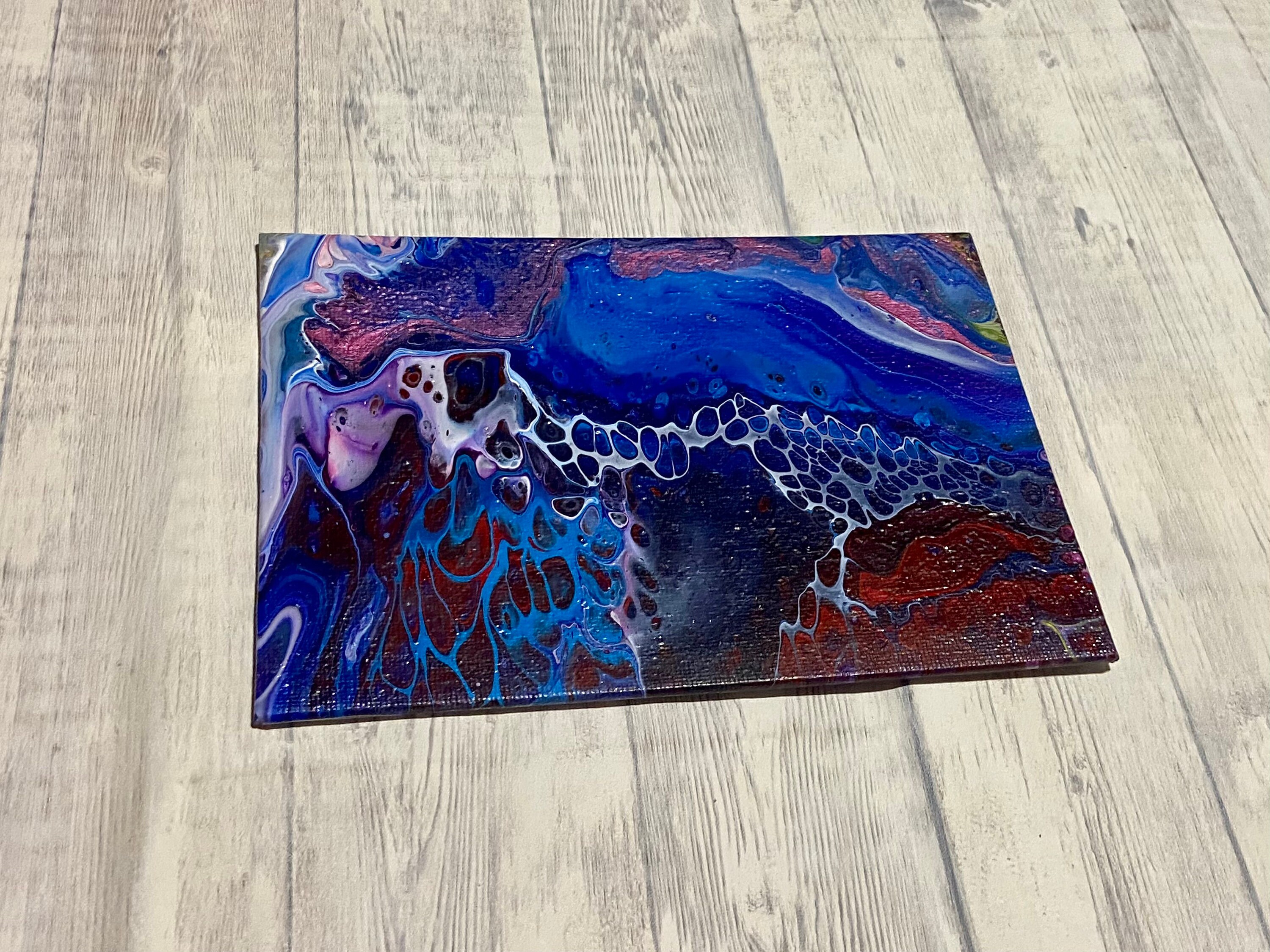 Acrylic Pour on Canvas Board 5x7 Etsy