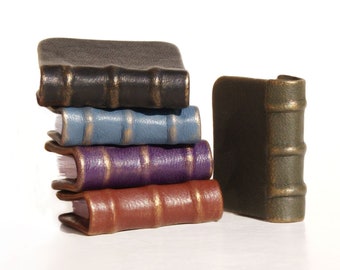 Set von 3 Minibüchern, winzigen Lederbüchern für Puppen