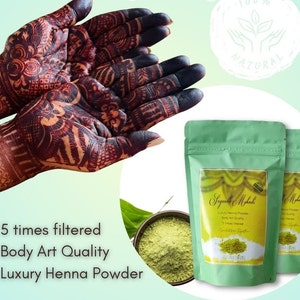 Free Ship- 1 KG 100% Natural Henna powder 5 Times sifted for Body Tattoo Art by Sugandh Mehndi