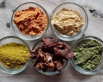 Colección de polvos de hierbas Sugandh Naturals / Elija entre Amla, Reetha, Shikakai, Bhringraj y más / Cuidado ayurvédico 100 % puro para el cabello y la piel