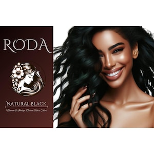 Roda Natural Black Hair Color – Henna & Indigo based Hair Color for Rich, Safe and Long-Lasting Color 400g