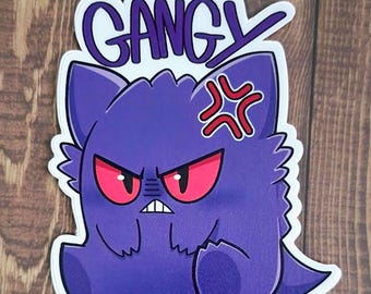 Gengar Angry &quot;Gangy&quot; Weatherproof Sticker
