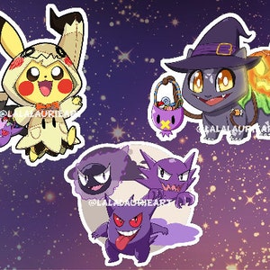 Halloween Pikachu Mimikyu Bulbasaur Gengar Stickers