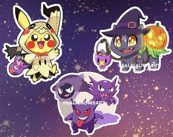 Halloween Pikachu Mimikyu Bulbasaur Gengar Stickers