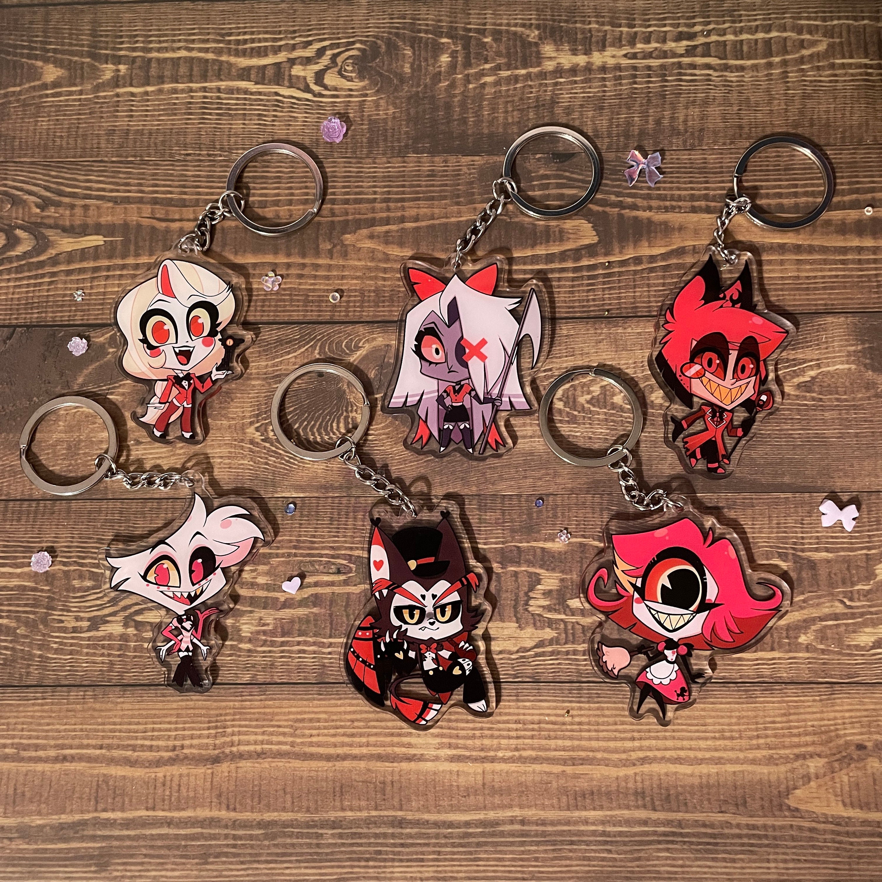 Acrylic Keychain Alastor Hazbin Hotel Double Sided 2.7 in
