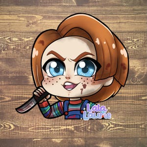 Chucky UV Car Peeker - Chucky The Good Guy Horror Franchise Cute Chibi Sunproof Waterproof Decal