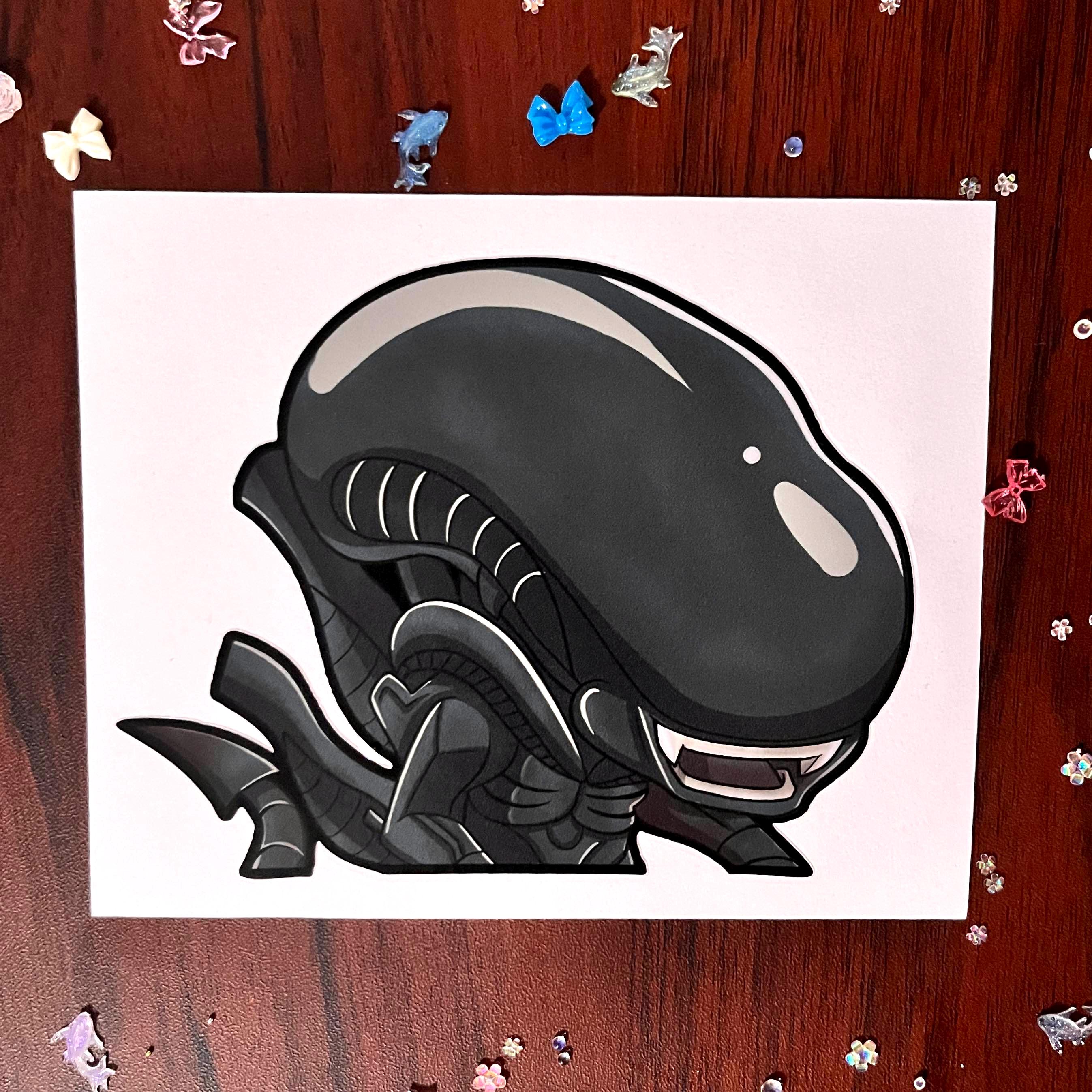 Alien Xenomorph Car Peeker - Alien Sci Fi Franchise Cute Chibi