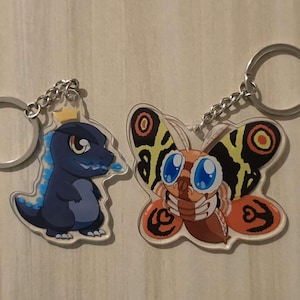 Godzilla and Mothra Chibi 2.5 in Acrylic Charms