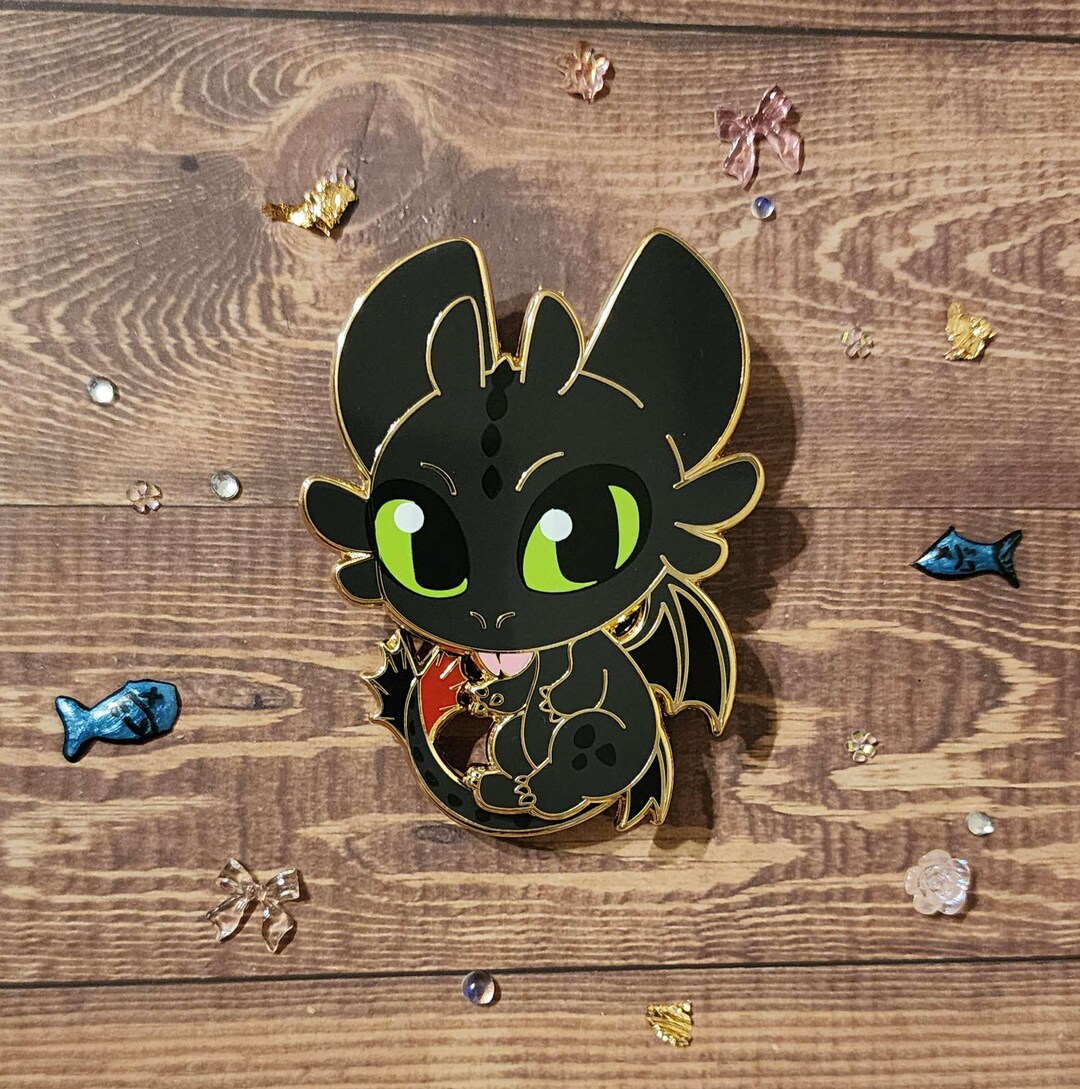 Toothless 2.5 Inch Enamel Pin With Springy/moveable Tail - Etsy