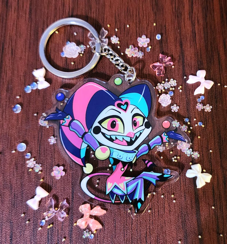 Jester Key Chain Helluva Boss Acrylic Keychains 2.5 Inches Double-sided Double Boarded ...
