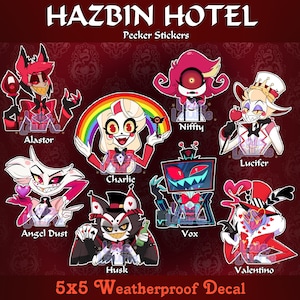Hazbin Hotel 5x5 Weatherproof Car Decals Full Selection