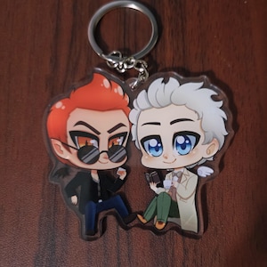 Crowley & Aziraphale Chibi Good Omens 2.5 in Acrylic Charm