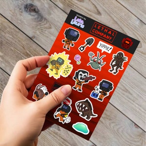 5x7 Weatherproof Sticker Sheet Lethal Company 15 Stickers