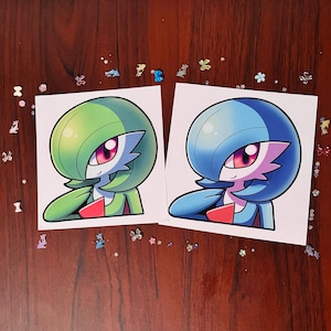Gardevoir & Shiny Decal Peeker Sticker Cute 5 x 5 Inches Waterproof Sunproof Made for Cars