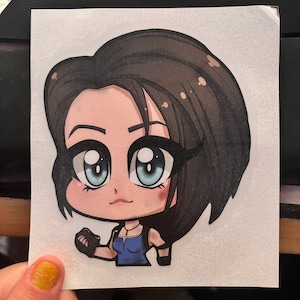Jill Valentine Resident Evil UV Sticker Peeker Horror Spooky Cute Video Game