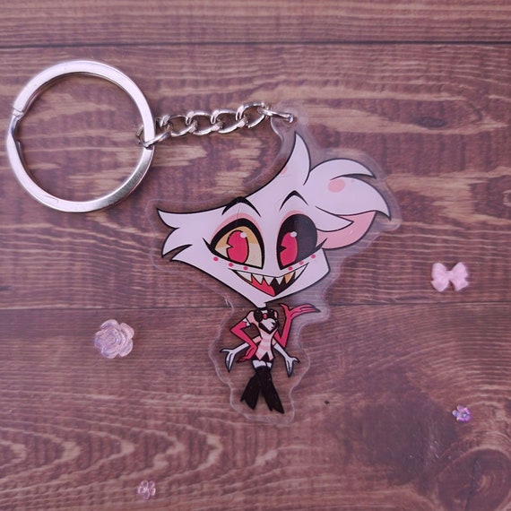 Acrylic Keychain Angel Dust Hazbin Hotel Double Sided 2.5 in