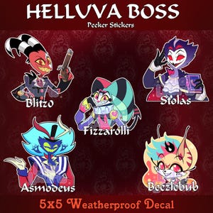 Amplia selección de calcomanías para autos Helluva Boss 5x5 resistentes a la intemperie