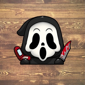 Ghostface UV Sticker Peeker Scream Horror Spooky Cute