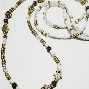 Hematite Crystal Waist Beads, Waist beads with crystals, Stretch Waist beads with clasp, Belly Chain, Self care, Woman Gift