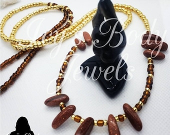 Goldstone Crystal Waist Beads, Stretch Waistbeads with clasp, Crystal Jewelry, Boho Crystal Jewelry, Gift for Her, Belly Chain, Magic