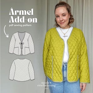Ärmel Add-on für Weste Bohemian Gr. 32 bis 60 // Detaillierte bebilderte Nähanleitung und pdf Schnittmuster auf A4 // Ärmel Schnittmuster
