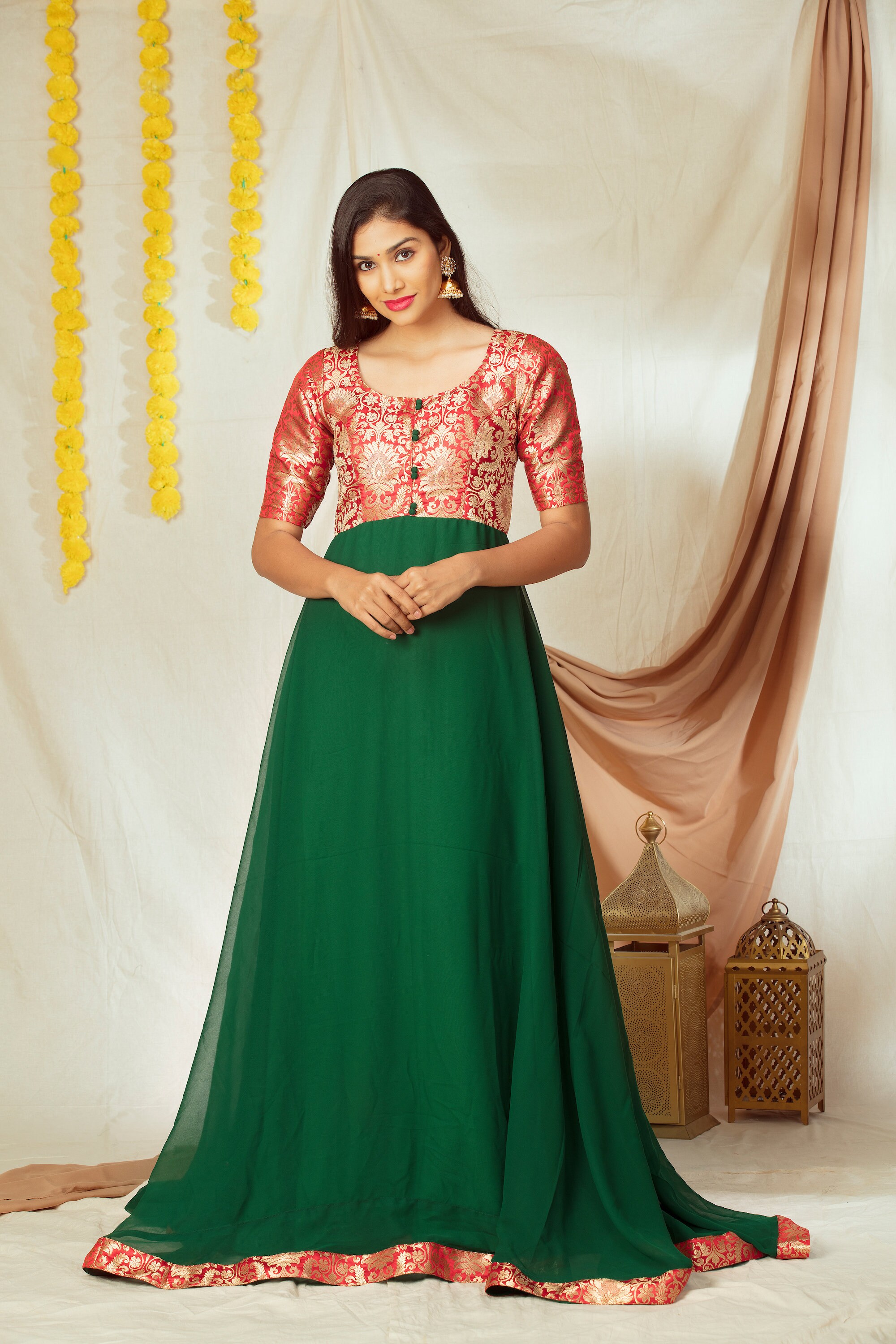 maxi dress Indian ethnic anarkali Benaras Etsy