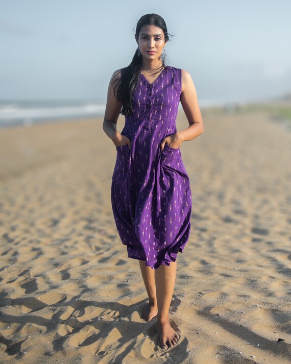 Ikat Dress Purple Ikat Dress Violet 
