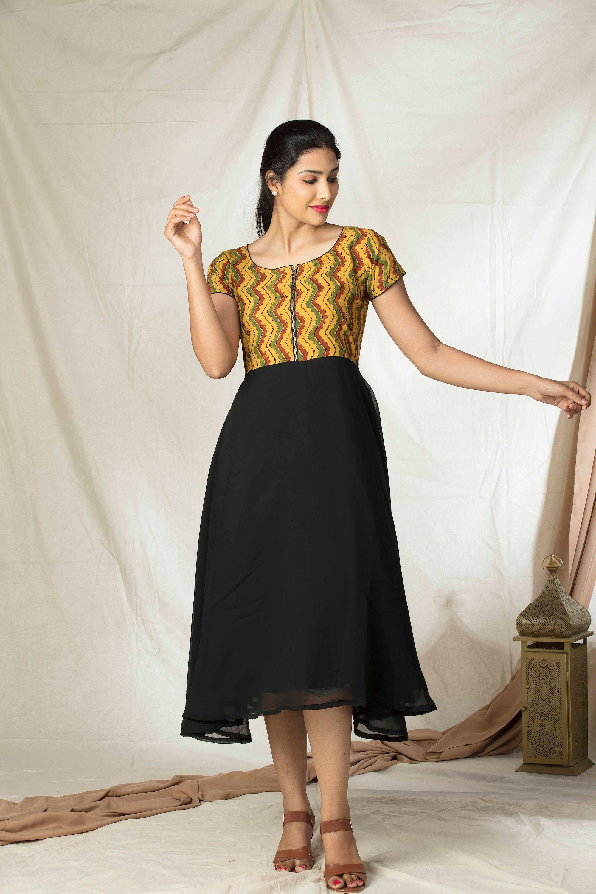 ajrakh gown