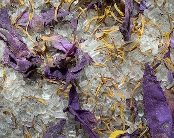 Organic Herbal Bath Salts - Blue Lotus Infused - AlchemicalPhoenixKitchen