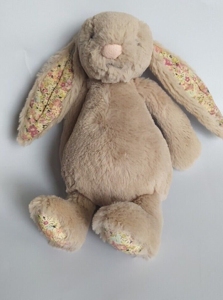 Jellycat 7 Blossom Gray Brown Bunny Plush Tan Floral - Etsy