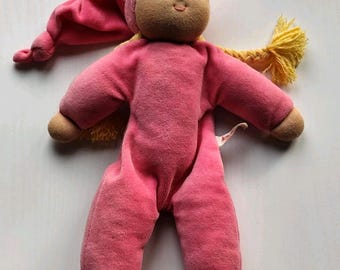 Kathe Kruse doll Waldorf Schatzi pink sweetheart velour body 14" cloth rag doll gnome