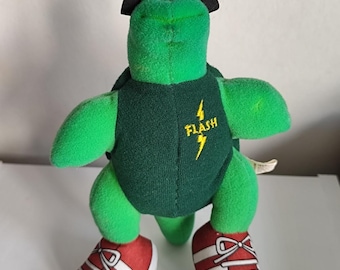 Vintage Applause Flash The Turtle Wearing Headphones 1984 Soft Toy Plush