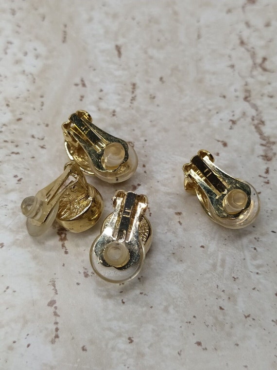 Ladies Costume Jewellery Finesse Clip on Earrings With Swaroski Elements Golden Color Etsy