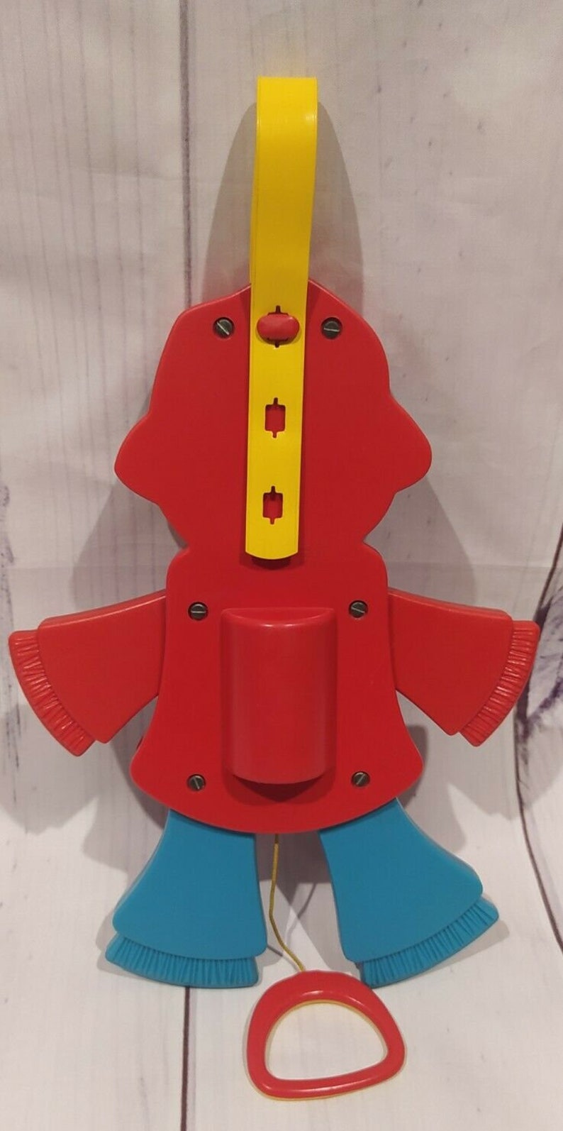 1978 Fisherprice Scarecrow Pullstring Squeaking Baby Crib Toy Vintage