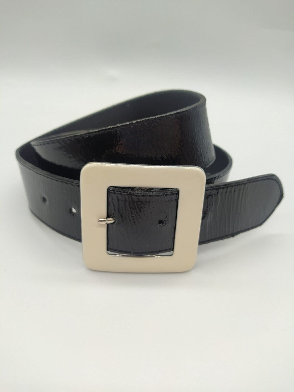 Cuir De Vache Belt LeatherTabs Size S VTG Croute De Cuir Vachette Calfskin Leather Made In France  main image 2