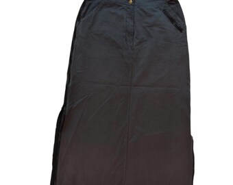Y2K Black vintage skirt streetwear Size 12 Double Zipped Slit Next skater