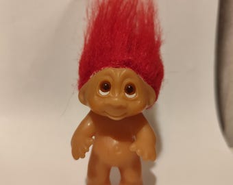 Vintage 1985 Thomas DAM Troll Doll red Hair white under eyes