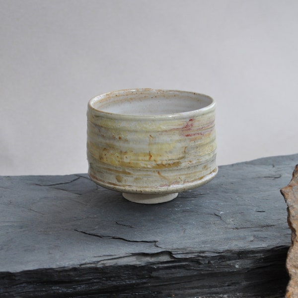 Stoneware chawan tea cup 'Hot sands' by Vilé, handmade, one of a kind