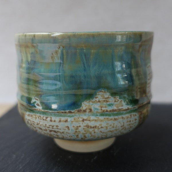 Handmade one-of-a-kind Chawan 'Moss I' by Vilé tea drinking ceremony, tea bowl