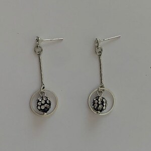 Rhinestone Ball And Circle Dangle Earrings