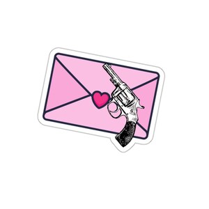 Adesivo de carta de amor de pistola